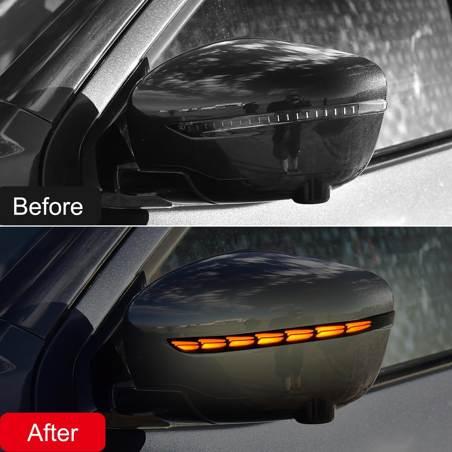 ITrims Car Sequential Dynamic Turn Signal Lights for Nissan Frontier 2015-2023 2024 2025 Side Mirror Turn Signal Lights Indicator Blinker Lamp LED Accessories Replacement Smoked Black 2Pcs