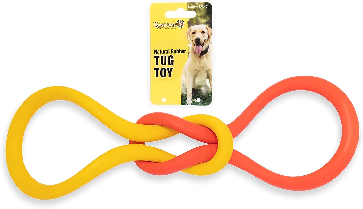 Roscoe's Pet Products Natural Rubber Tug Toy for Dogs. Safe and Non-Toxic.