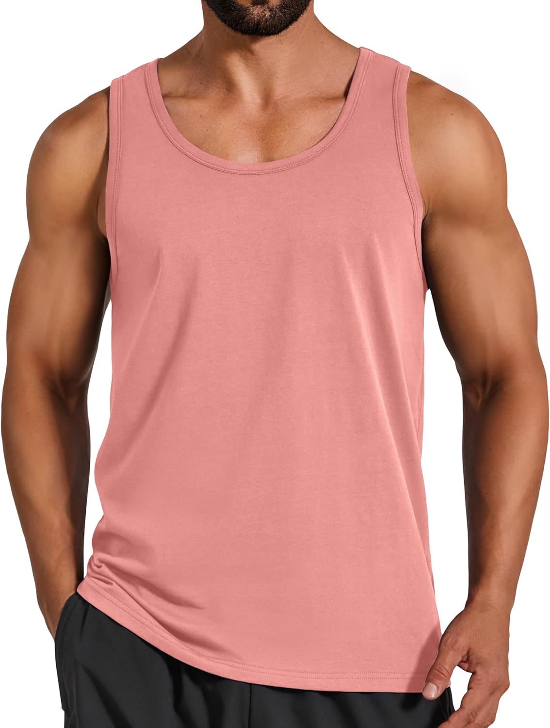 COOFANDY Mens Cotton Tank Tops Workout Summer Sleeveless Muscle Gym Shirts Athletic Beach Tee Shirt Pack