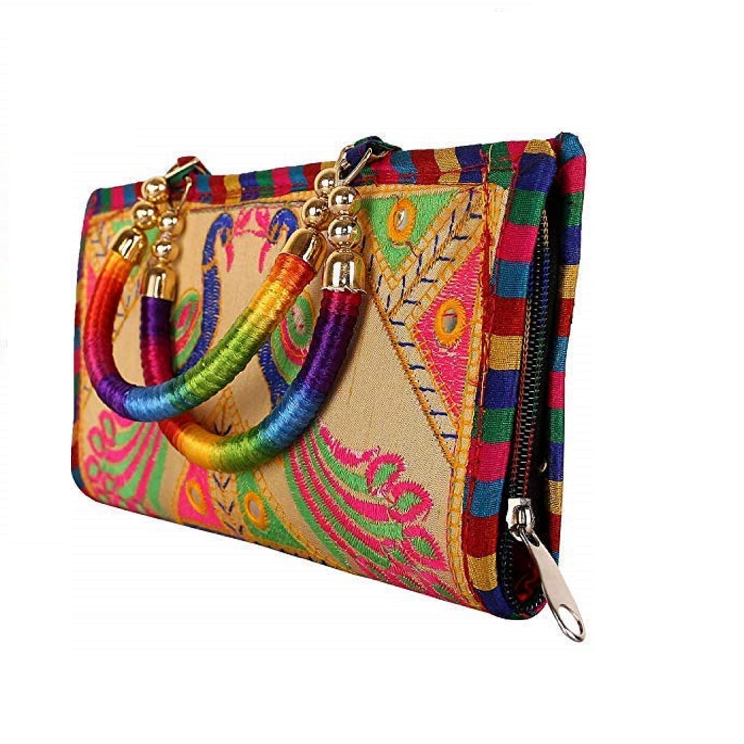 S A GIFTS Womens Handmade Designer Rajasthani Printed Clutch Bag (Cream) (B08L5CJGYY) Amazon Price History, Amazon Price Tracker