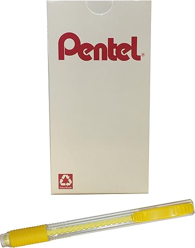 Miniatura 4 de Pentel Clic Colors - Borrador retráctil con empuñadura, barril azul cielo, caja de 12 unidades (ZE23S)