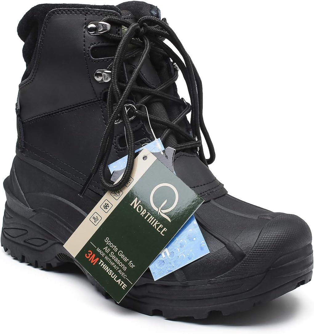 Men's Winter Snow Boots Waterproof Non-Slip Insulated Warm Safe and Durable Outdoor Ski Classic Suede, Non-Slip Rubber Outsole, Cushioned EVA Insoles,Mid-Calf Height Boots - Image 2