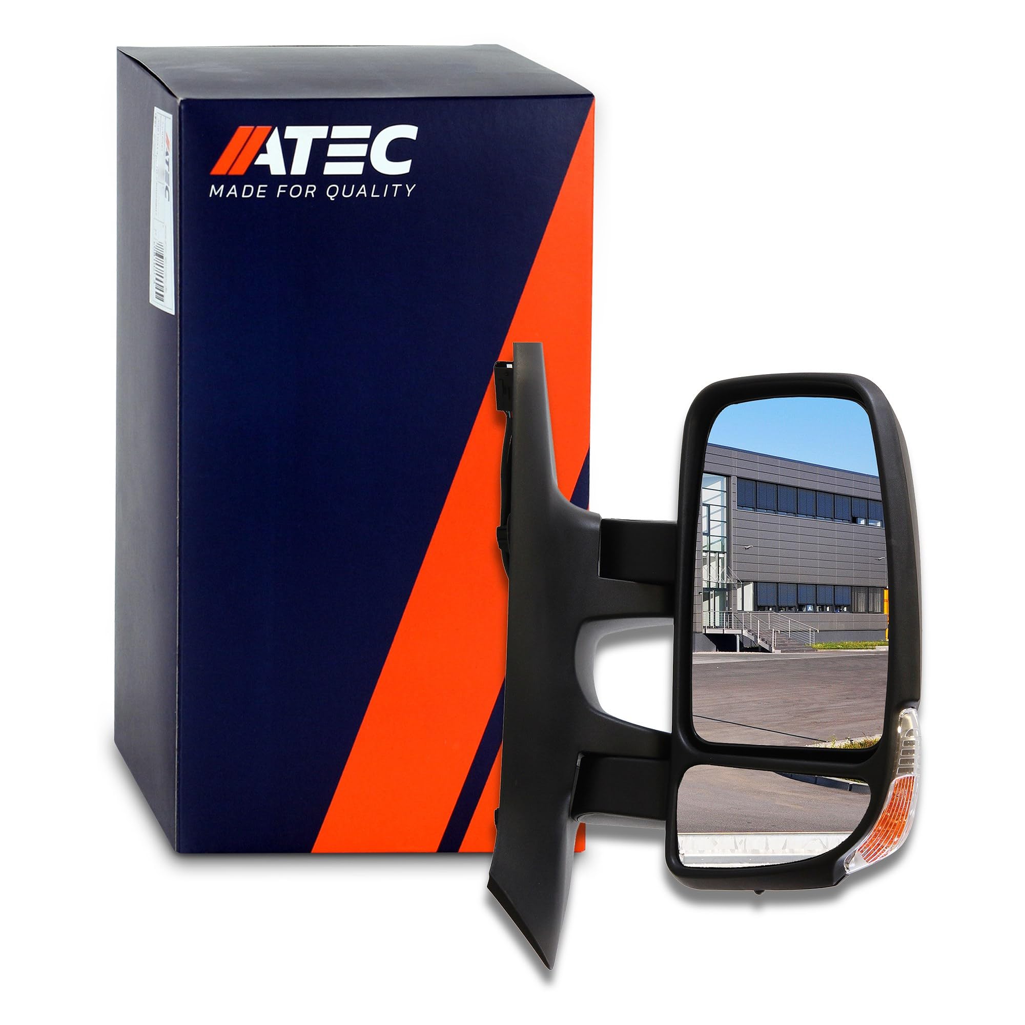 ATEC Germany 1x Specchio esterno elettrico destro riscaldato con sensore di temperatura Specchio laterale convesso con specchio grandangolare Compatibile con NISSAN NV400, OPEL MOVANO, RENAULT MASTER