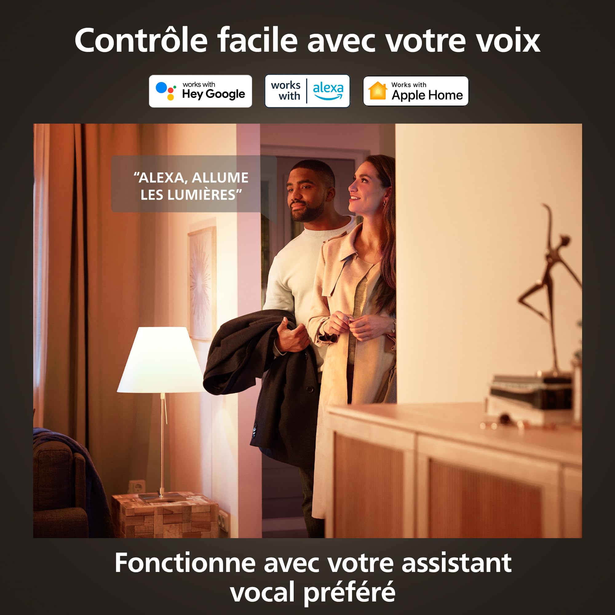 Philips Hue White Ambiance Ampoule LED connectée Pack de 5, culot GU10, 400 lumens, Compatible Bluetooth. Fonctionne avec Alexa, Google Assistant et Apple HomeKit