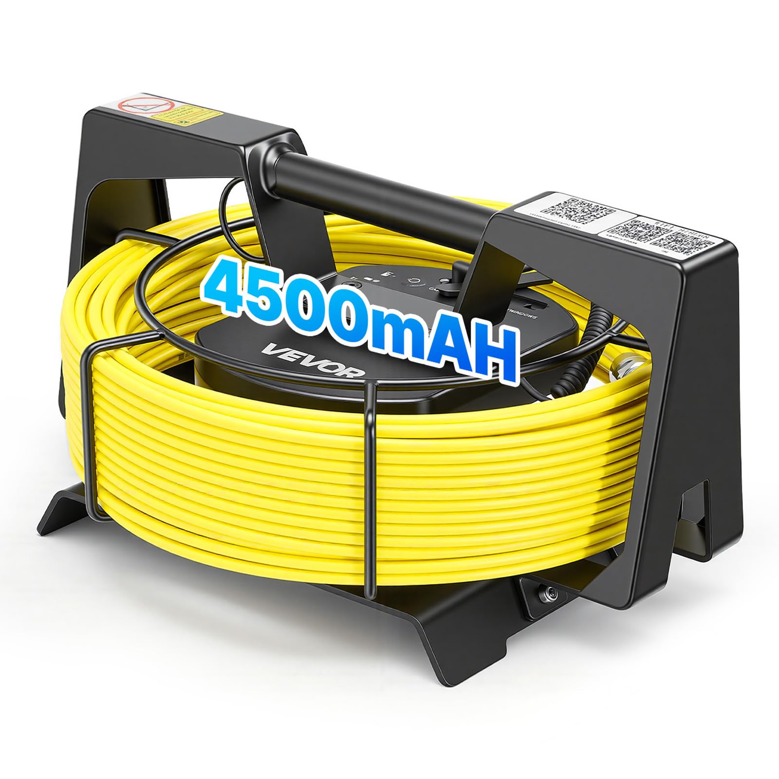 VEVOR Cámara de Inspección de Tuberías 1080P con Cable Semirrígido 20 m, 12 Luces LED de 3 Niveles, Cámara de Inspección Endoscópica, WiFi Inalámbrica, Batería 4500 mAh para Alcantarillado Fontanería