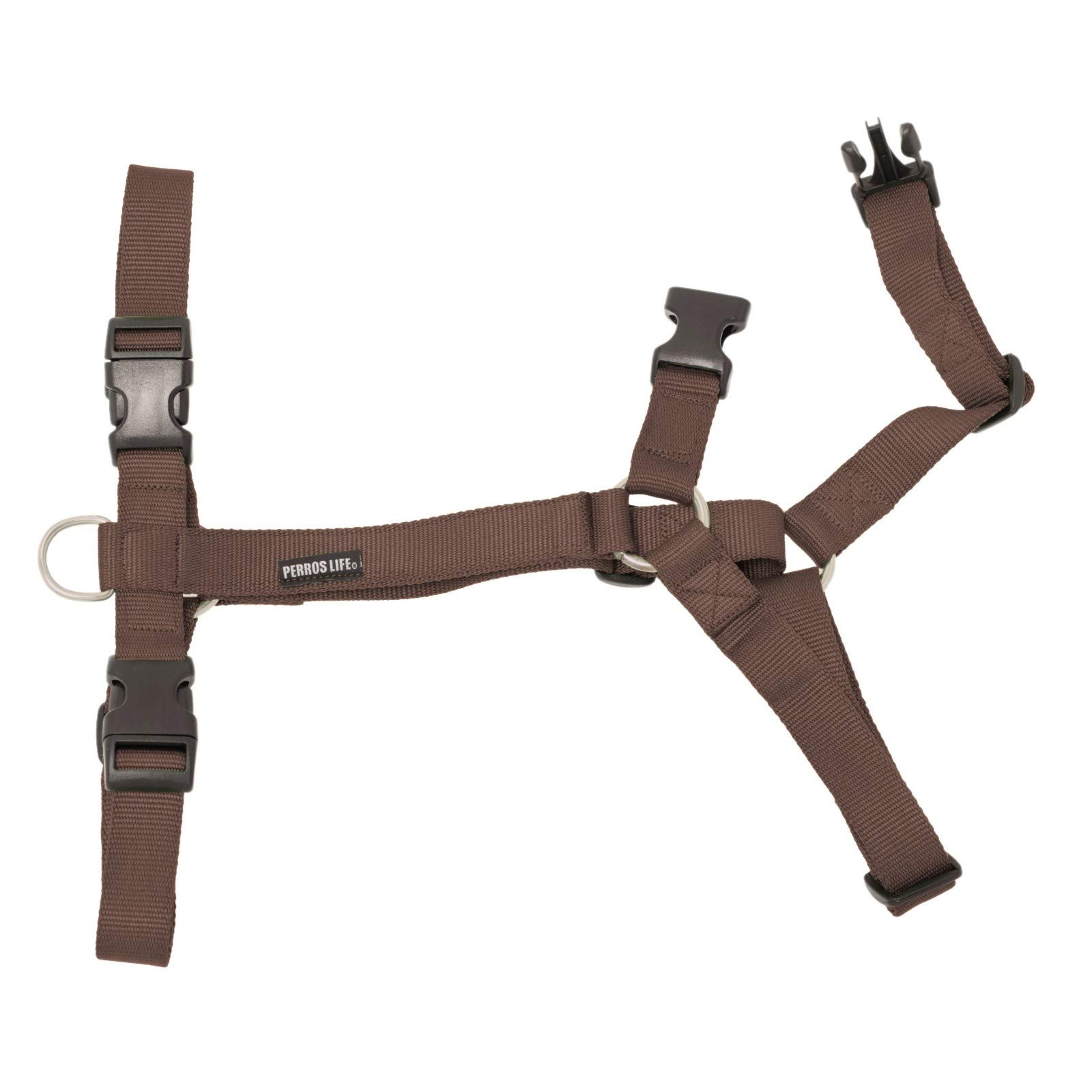 Pettorina con Apertura Anteriore Cane Torace 31-45 cm Chihuahua Nylon (Marrone)