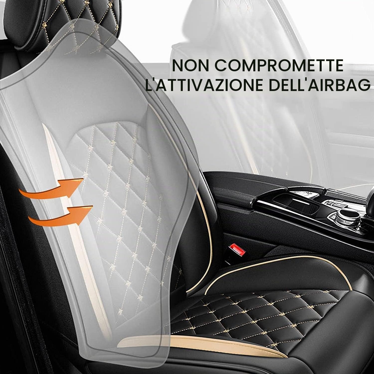 Copri Sedili Auto per Nissan Micra K14 2017-2022, Coprisedili Auto Universali, Pelle Set Completo Impermeabile Auto Accessori Interno, Set Copri-Sedile Anteriori Posteriori Standard 5 (Color : D(Whit