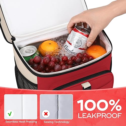 Miniatura 4 de Maelstrom Lunch Box for Women, 20L Insulated Lunch Bag Men, Leakproof Double Deck Cooler Bag, Soft Lunch Cooler with Quick Access Flip-Top Lid for