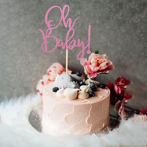 Miniatura 6 de Oh Baby Cake Toppers - Palillos para pasteles de baby shower para celebrar baby shower, suministros de decoración de fiesta de cumpleaños de niños,