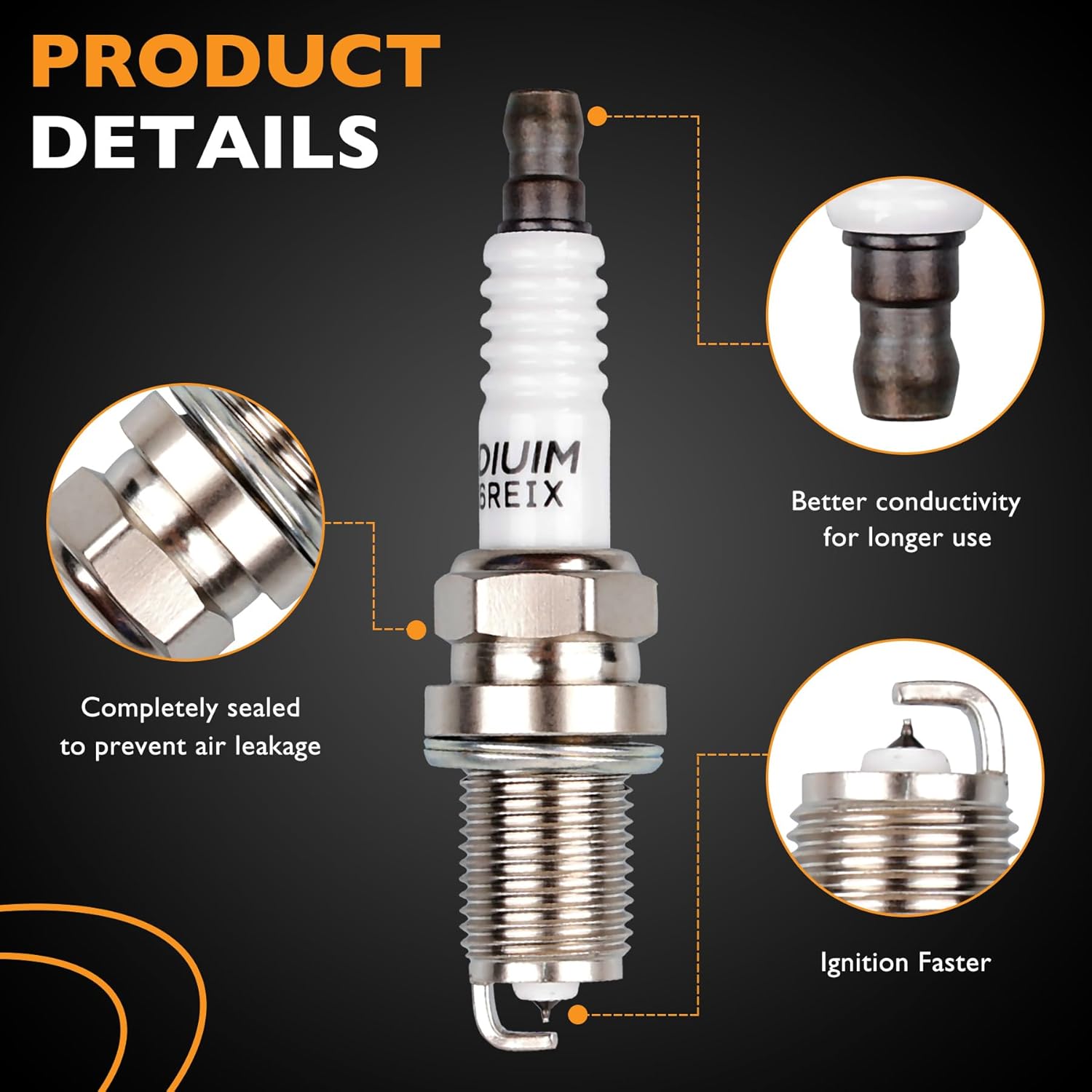 HQPASFY UF506 Ignition Coils & Iridium Spark Plugs Pack Set of 6 Compatible with Lexus ES330 RX330 RX400h 2004-2009, Toyota Camry Highlander Sienna Solara V6 3.3L 2004-2010 Repalce#E1006, C1452