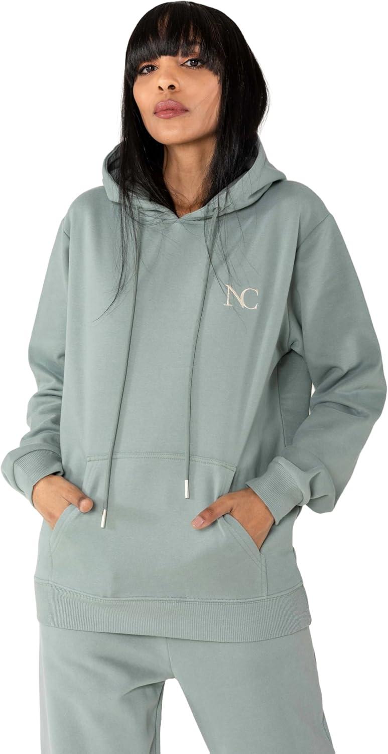 Nina Carter F020 Dameshoodie met capuchon, zachte fleece binnenvoering
