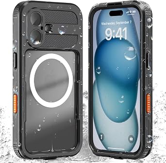 Magnetic for iPhone 17 Case Waterproof, [Built-in Lens & Screen Protector] Full Sealed Heavy Duty Protection [15FT Military Shockproof] IP68 Underwater Durable Phone Case 6.3", Black