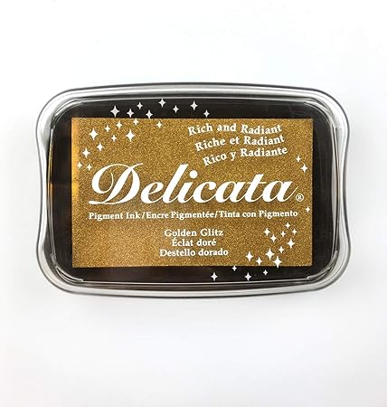 Tsukineko Delicata Ink pad, Golden Glitz