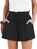 ANRABESS Women's High Waisted Wide Leg Shorts - Summer Casual Drawstring Lounge Comfy Beach Vacation Shorts