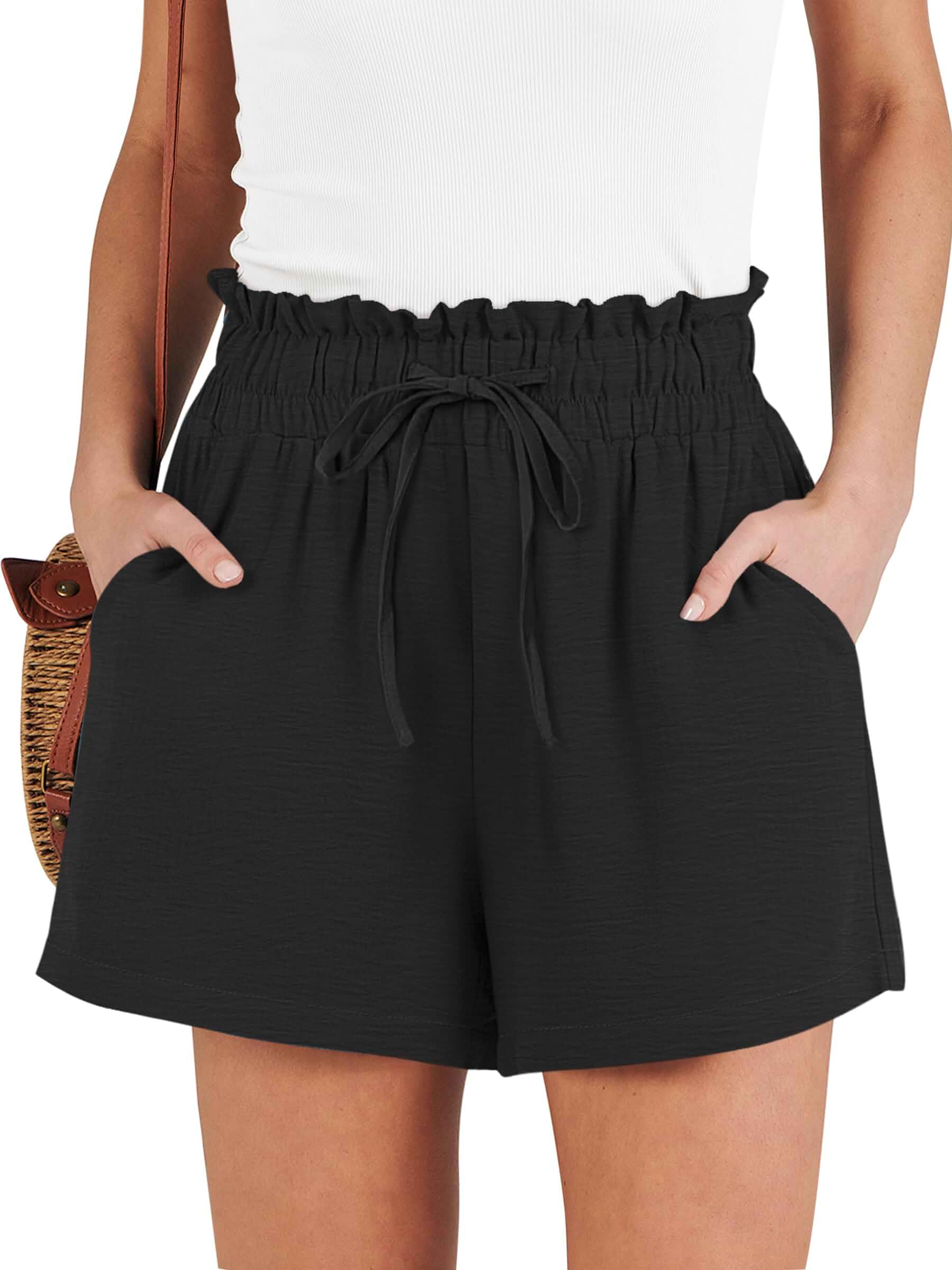 ANRABESS Shorts for Women Summer Casual High Waisted Wide Leg Beach Vacation Shorts with Pockets, Lounge Lightweight Dressy Clothing, Comfy Cute Trendy Daily Wear