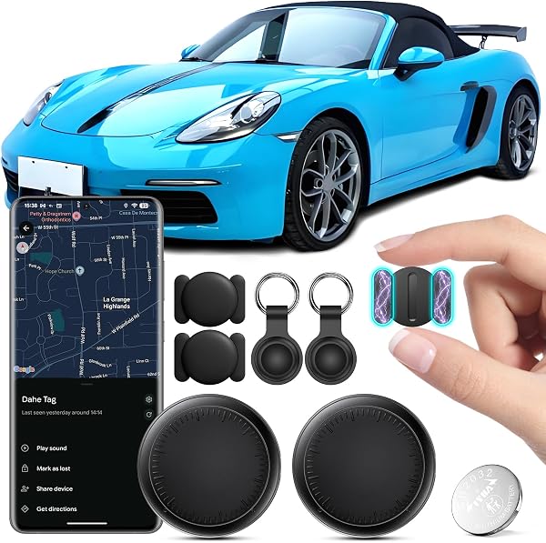 Traceur GPS pour véhicules, 2PCS Air Tracker Android Compatible avec Google Find Hub Localisateurs D’Objets Bluetooth Véhicule sans Abonnement, Magnétique Traceur caché pour Voiture pour Auto et Moto - 1