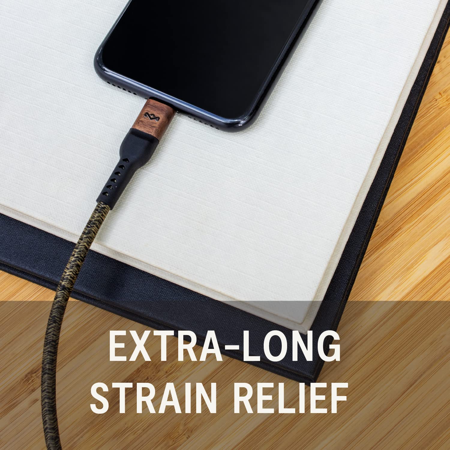 House of Marley Rewind USB-C to Lightning Cable: Braided Charging Cable, USB-IF and MFI-Certified,10ft Length, Made with Sustainable Materials
