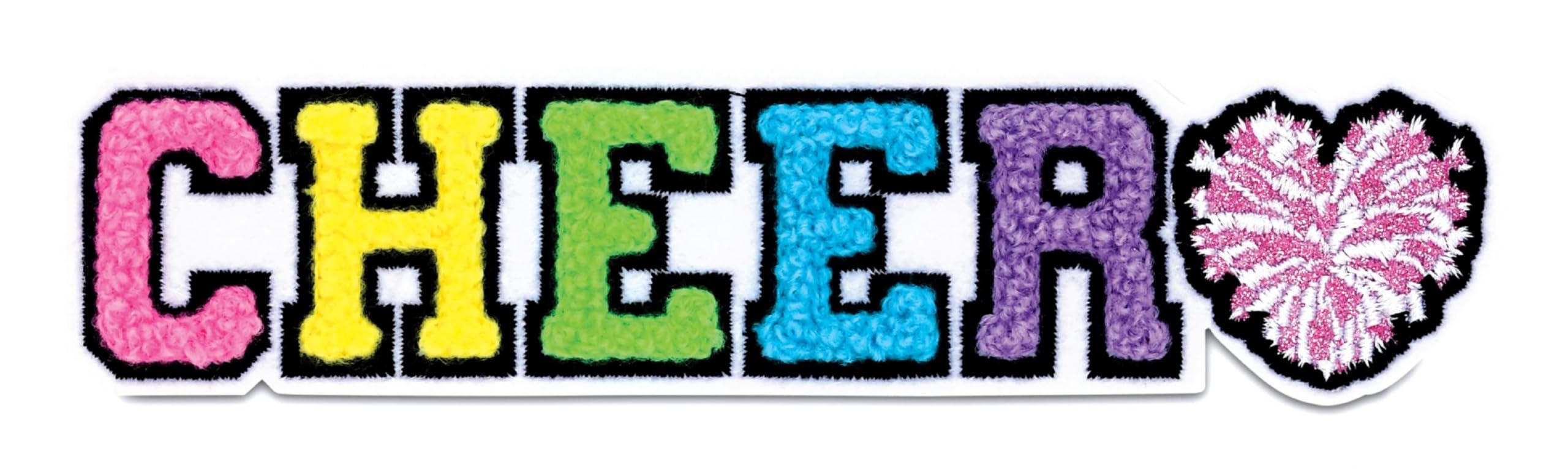 Écusson brodé iscream Cheer chenille avec relief doux au toucher et dos collant - 4