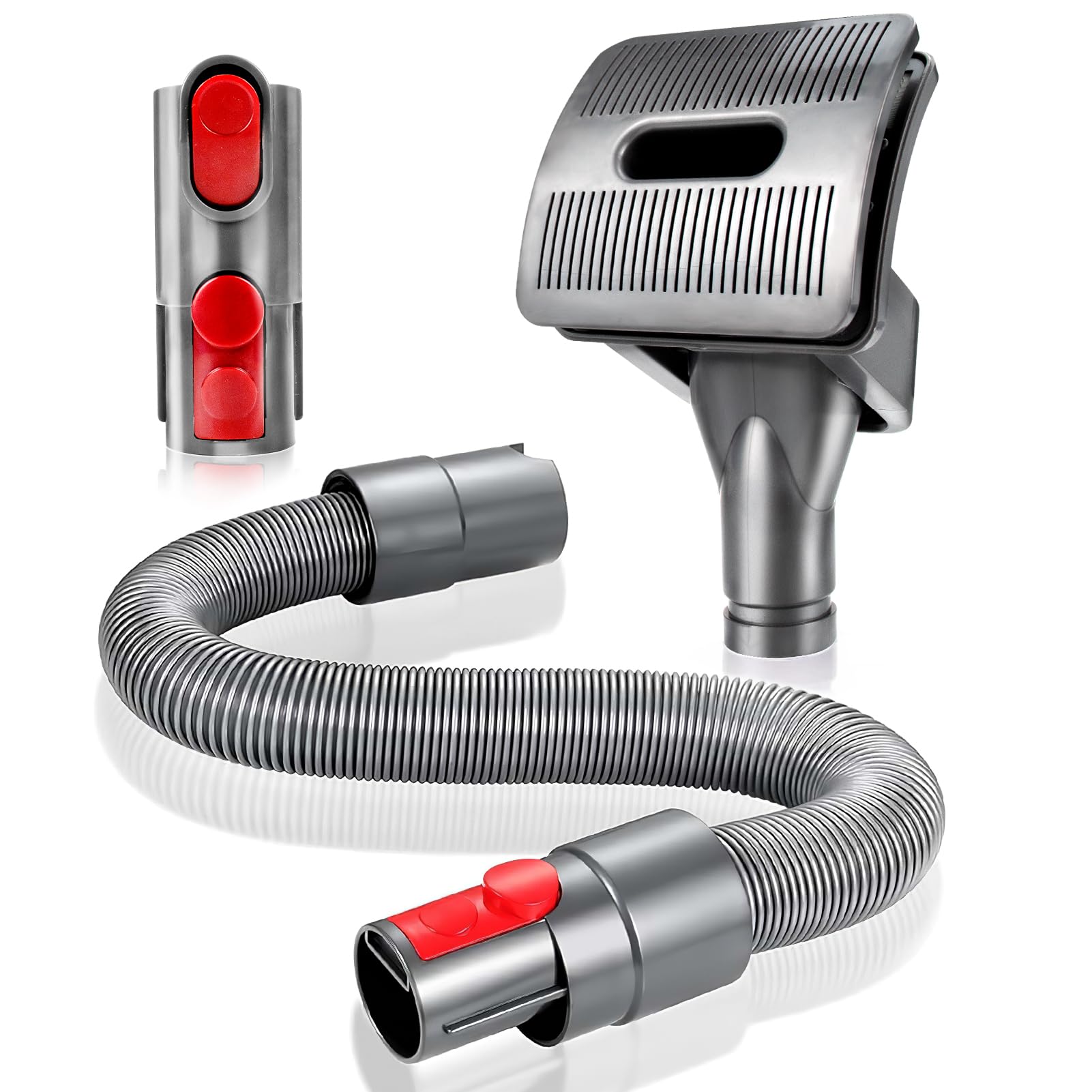 Chuancheng Pet Grooming Brush Kits for Dyson V7 V8 V10 V11 Animal Vacuum Cleaner, Hair Brush + Extension Hose + Adapter