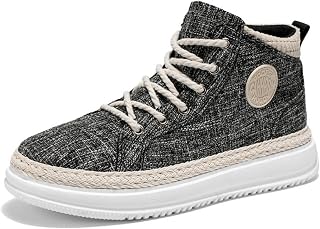 MACEFIL Sneakers for Men Fashion High Top Canvas Breathable Casual Shoes