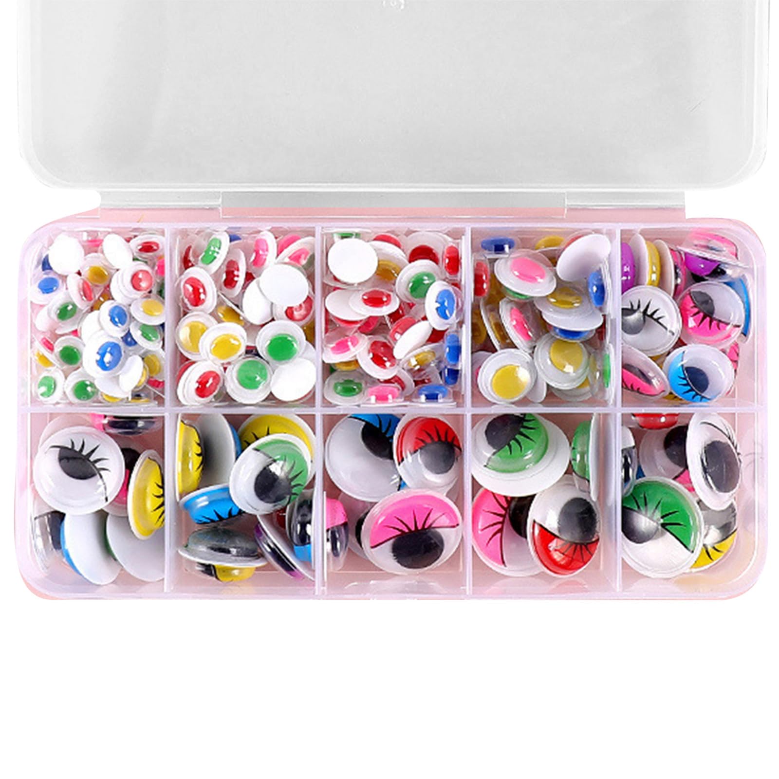 Xjdzineq Adhesive Wiggle Eyes Sticky Craft Sticker Adhesive Wiggle Assorted Size Craft Toy Accessories for Kids