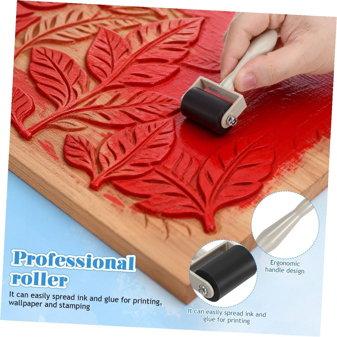4pcs Portable Ink Roller for Printmaking, Children's Craft Tool