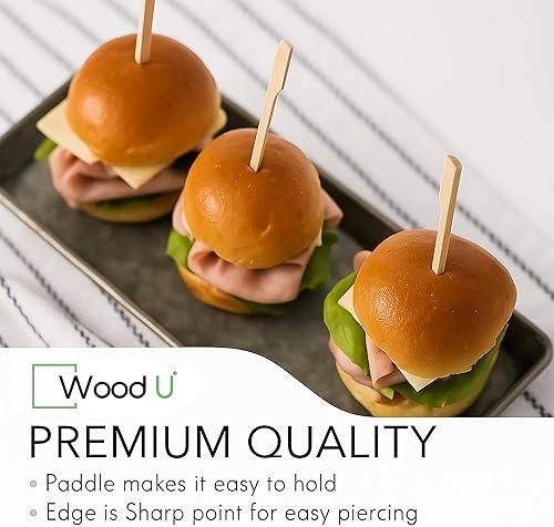 Miniatura 6 de Palillos de madera de bambú para paletas – 7 pulgadas 100 piezas palillos de dientes para aperitivos – Palillos de cóctel para frutas, Kabab