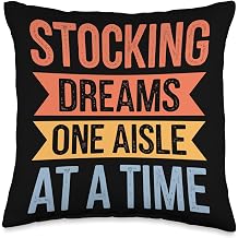 Grocery Stocker Job Profession Retail Store Inventory Throw Pillow