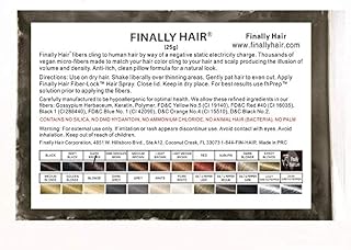 Finally Hair Fibers for Thinning Hair - 100% Undetectable Natural Formula - Completely Conceals Hair Loss in 15 Seconds - 25 Grams Refill Bag (Dark Brown)