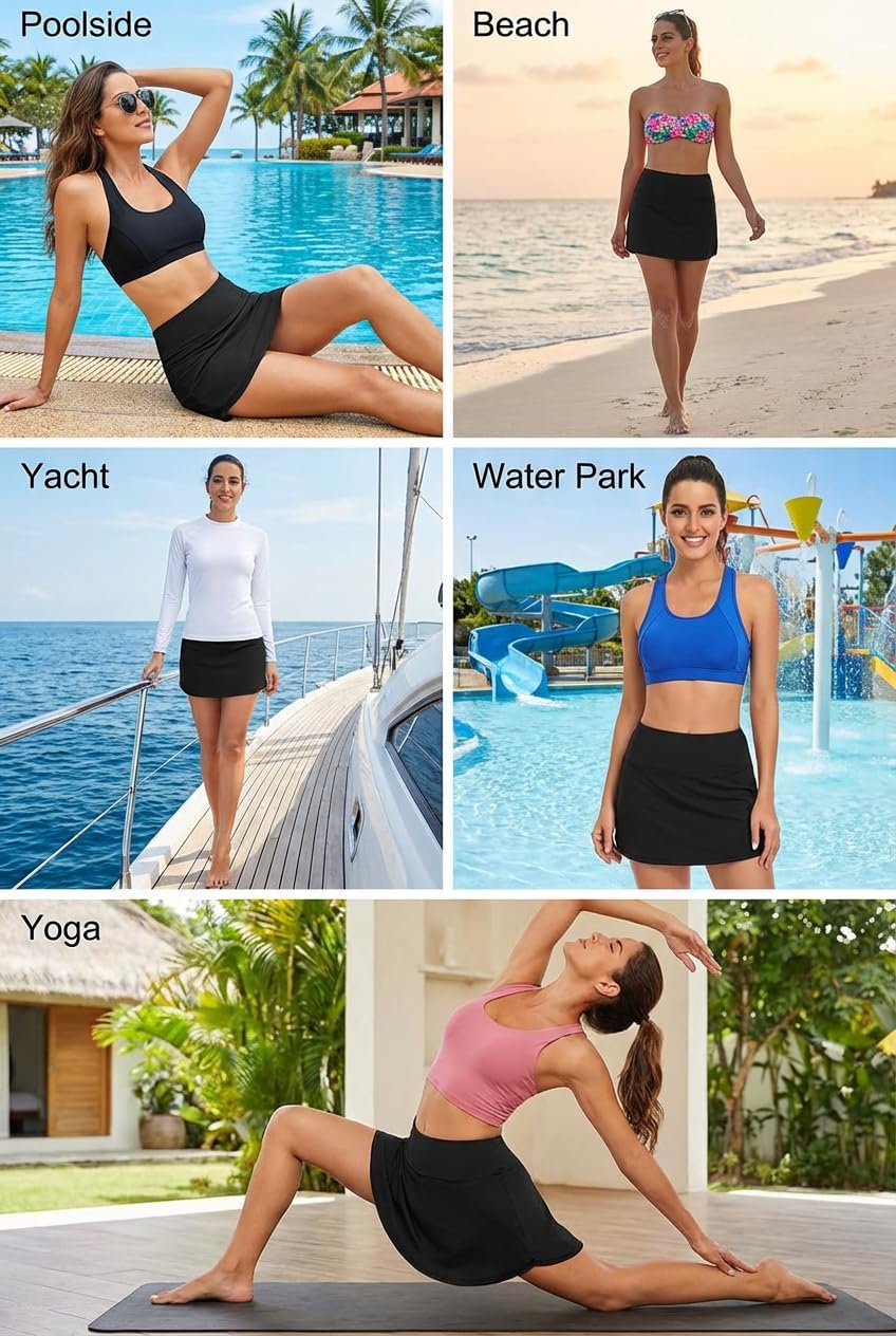 Tempt Me Women High Waisted Swim Skirt - Bathing Suit Bottoms Tummy Control Swimsuit Skirt with Pocket 2025 - Image 6