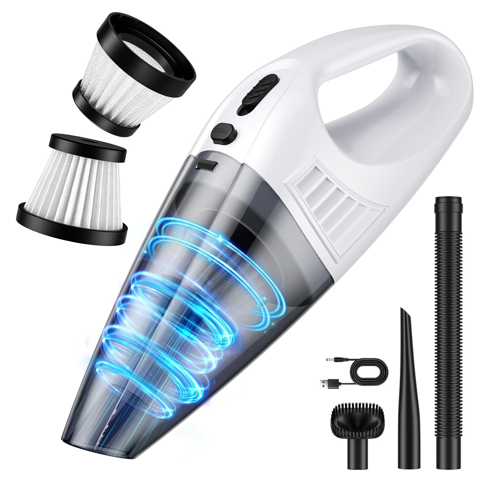Handheld Vacuum Cleaner Cordless, 9000Pa Strong Suction Car Vacuum Cleaner
