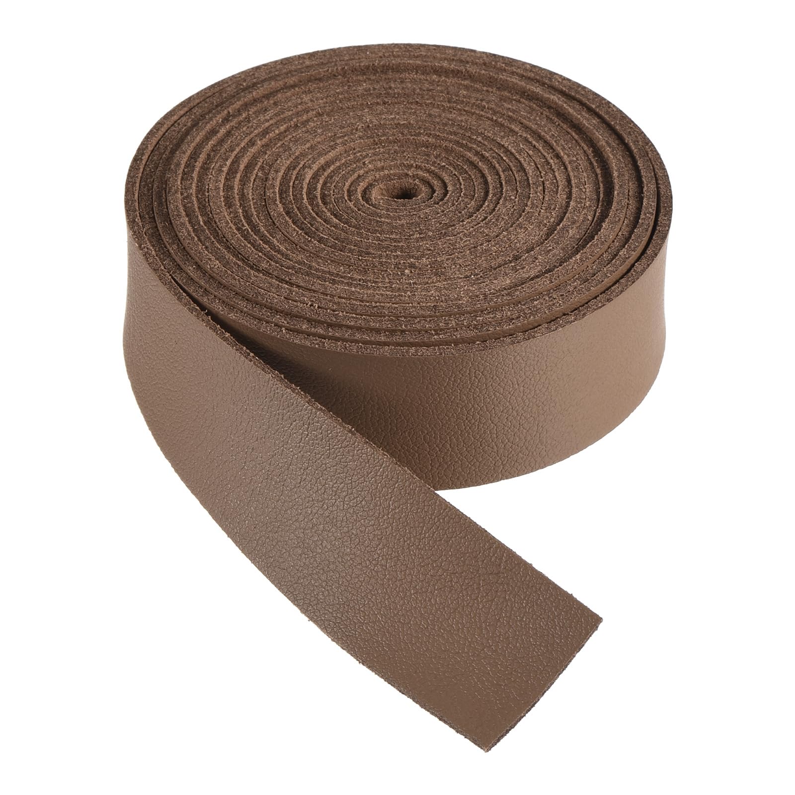 DMiotech Light Brown Faux Leather Strap 0.8 Inch Wide 78 Inch Long Flat Leather Belt Strip 1.3mm Thick Single Sided Cord for Arts Craft DIY Traction Ropes