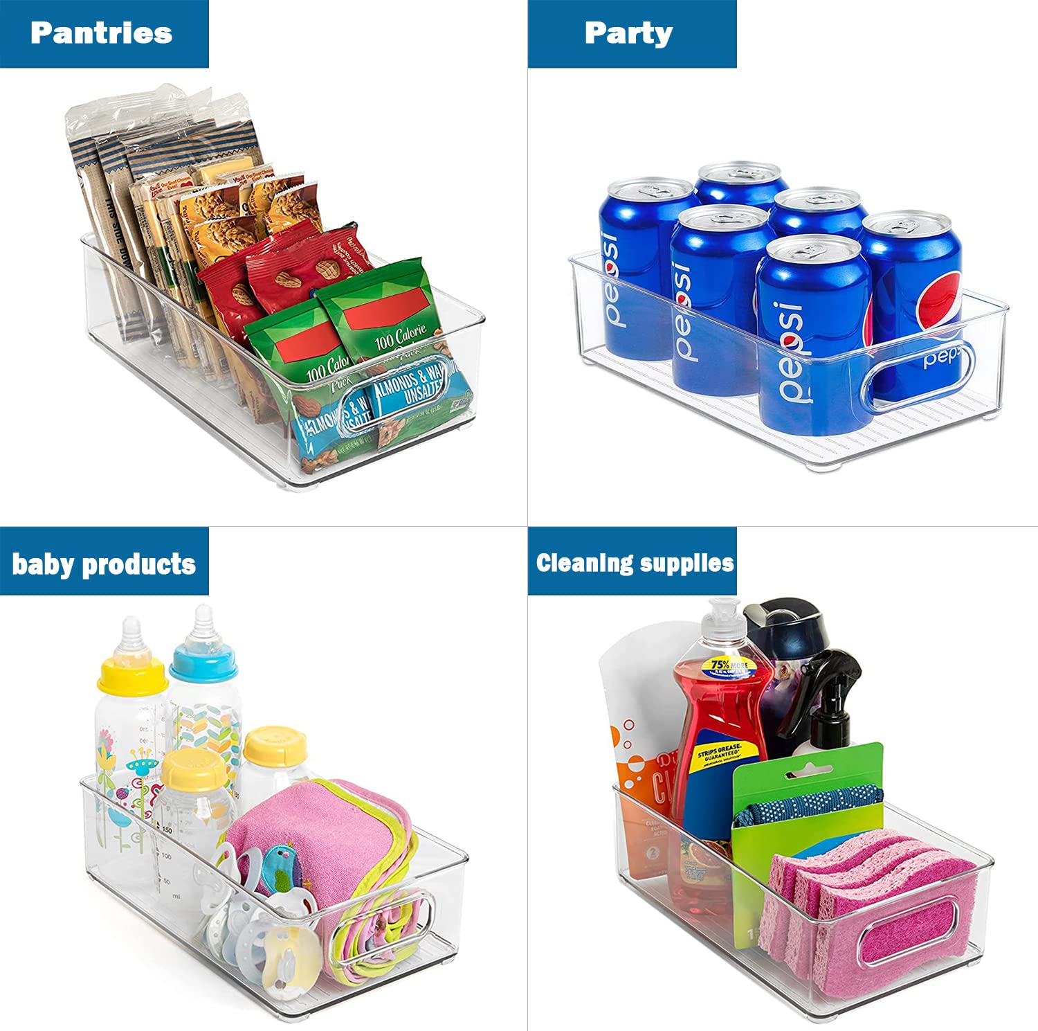 6Pcs Rangement Frigo Avec Poignée, Conteneurs Organiser