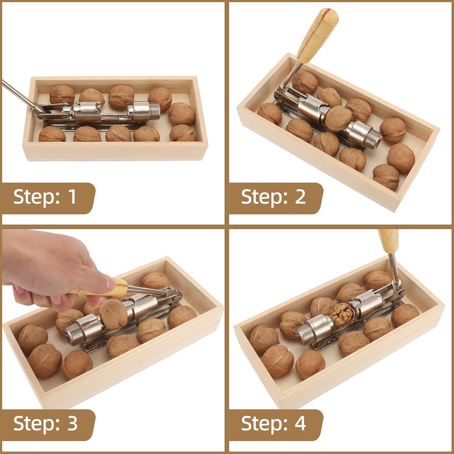 ピーカンクラッカー すべてのナッツ用ナッツクラッカー 高耐久 ナッツクラッカーツール クリーニングブラシ1本とカニフォーク5本付き