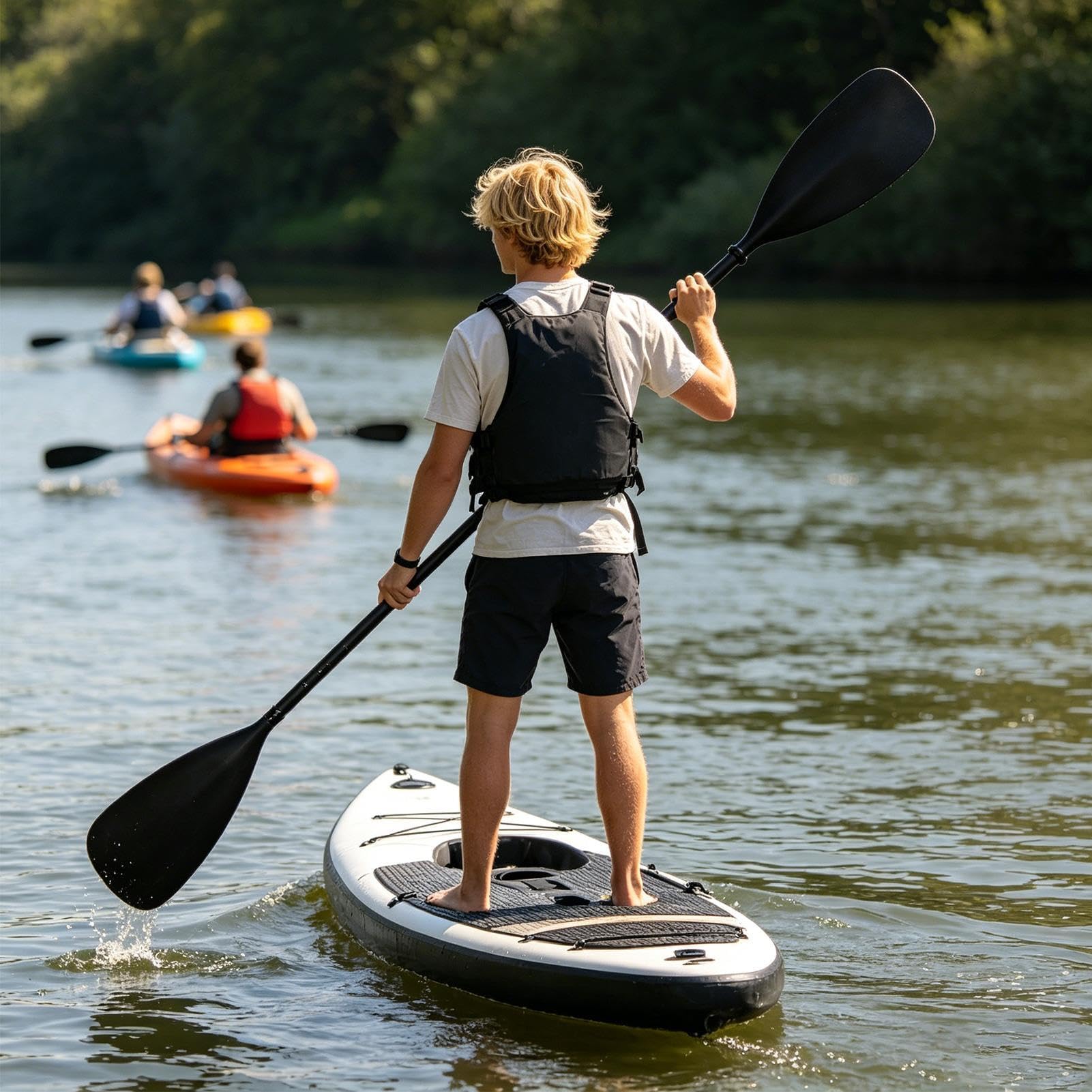 Wiosło kajakowe Ze stopu aluminium, i przenośne paddleboard | Kajakarstwo łódkarstwo kanuowanie wiosło Dla dorosłych, dzieci i młodzieży, na wodę, jezioro, pływak, , wędkowanie,