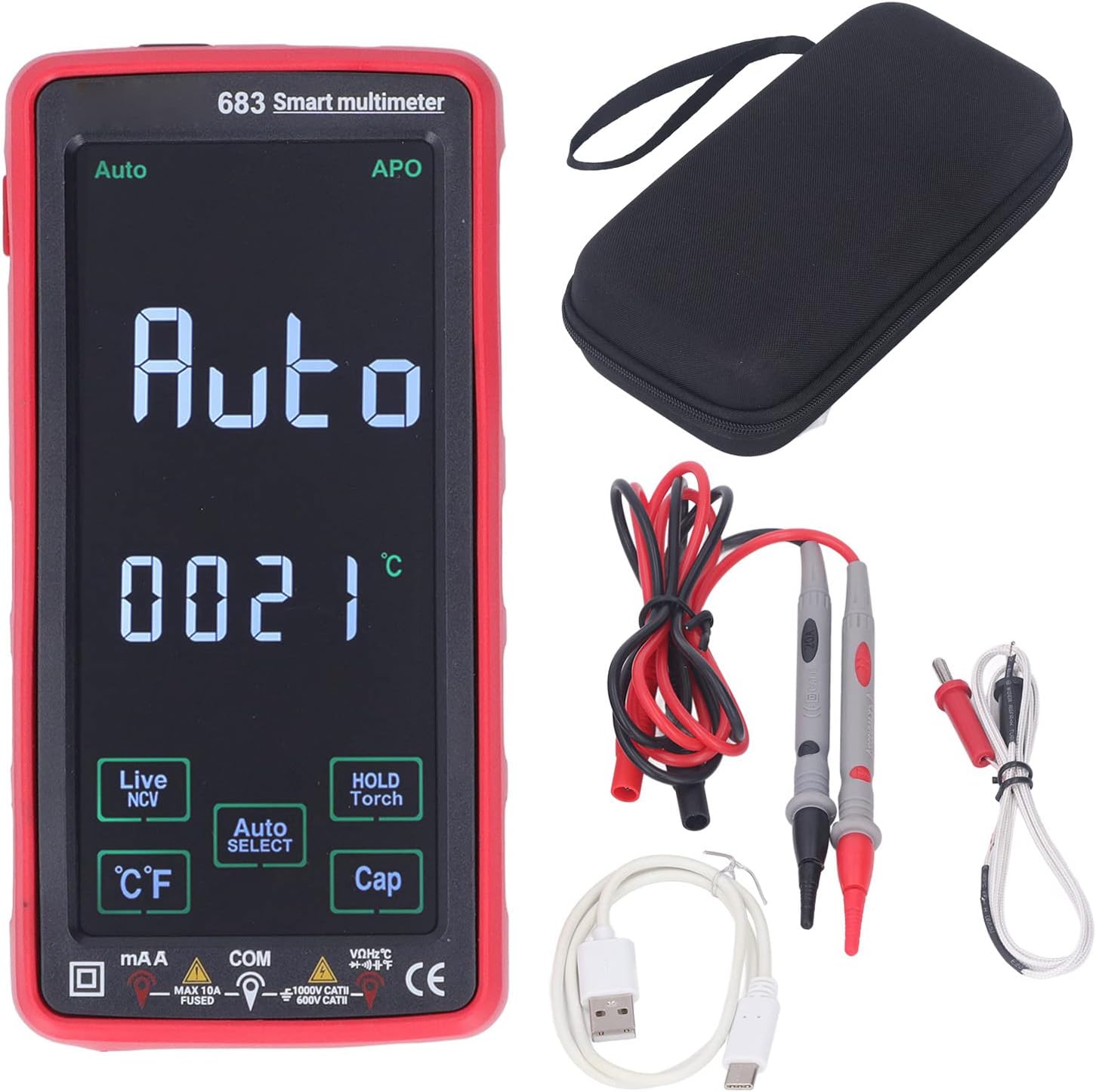 Digital Multimeter Tester Voltmeter Smart Rechargeable Meter Measures Intelligent Burn Proof Automatic Range Multifunctional Electricity Meter