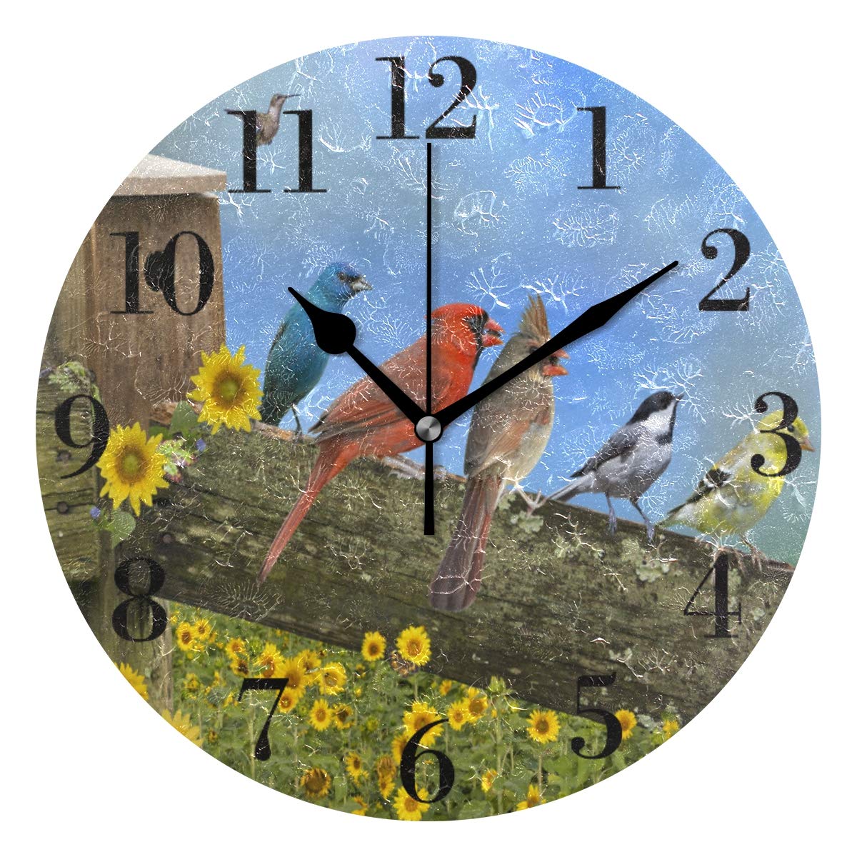 Horloge Murale Ronde Oiseaux pour Éveiller la Douceur d'un Jardin Immuable