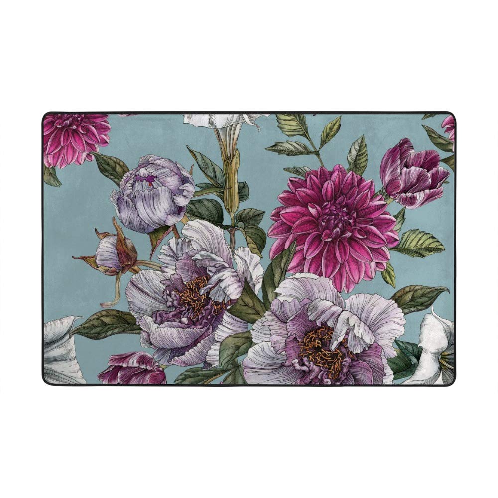 Tapis de sol très doux aquarelle fleur pour réchauffer le salon de coiffure
