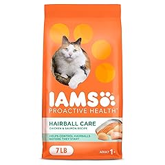 IAMS Proactive Health Adult Hairball Care Dry Cat Food with Chicken and Salmon, 7 lb. Bag