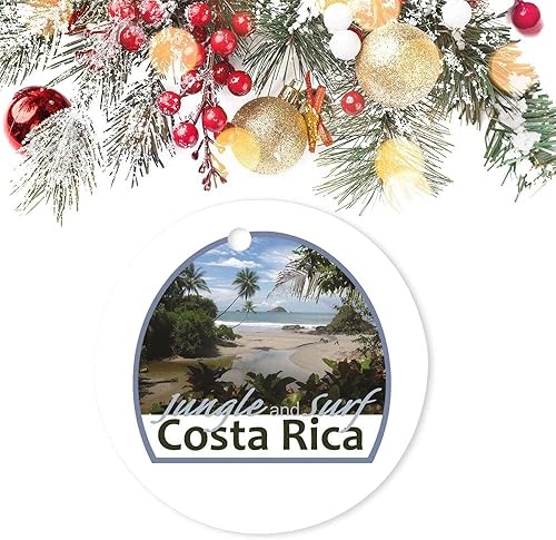 Miniatura 3 de Adornos navideños de Costa Rica, selva y surf, paisaje de playa, adorno de cerámica, decoración del hogar, colgantes colgantes, adorno de Navidad,