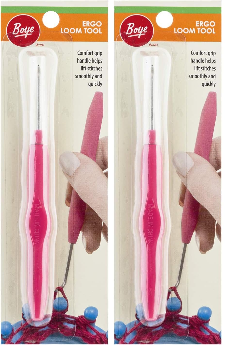 Boye Ergonomic Knitting Loom Hook Tool (Pack of 2)