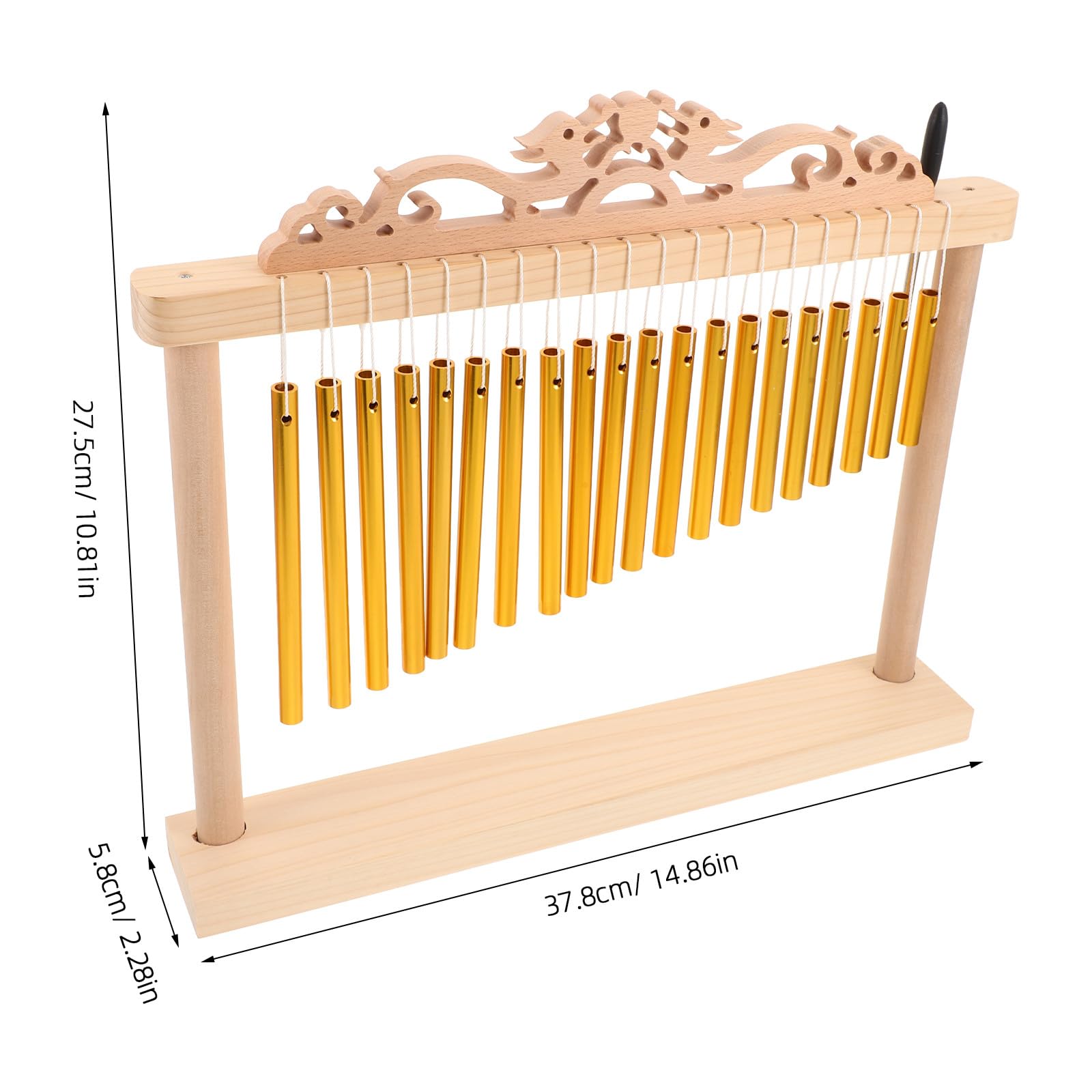Campana de mano de madera con mazo - Instrumento de percusión de mesa de 20 notas para fiestas, ensayos o cultos - Sonido nítido y accesorio para actuaciones en el escenario
