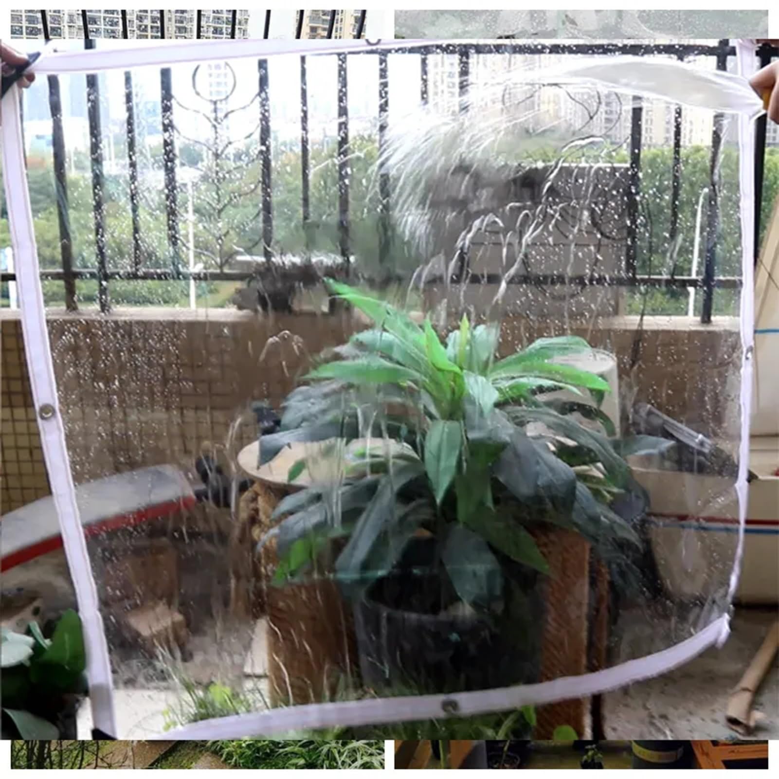 Tenda Esterno Impermeabile Tenda Esterno PVC 0,3mm Resistenza allo Strappo Resistenza al Freddo per Tende, Tetti e Terrazze (Color : Clear, Size : 3x1.5m/9.8x4.92ft)