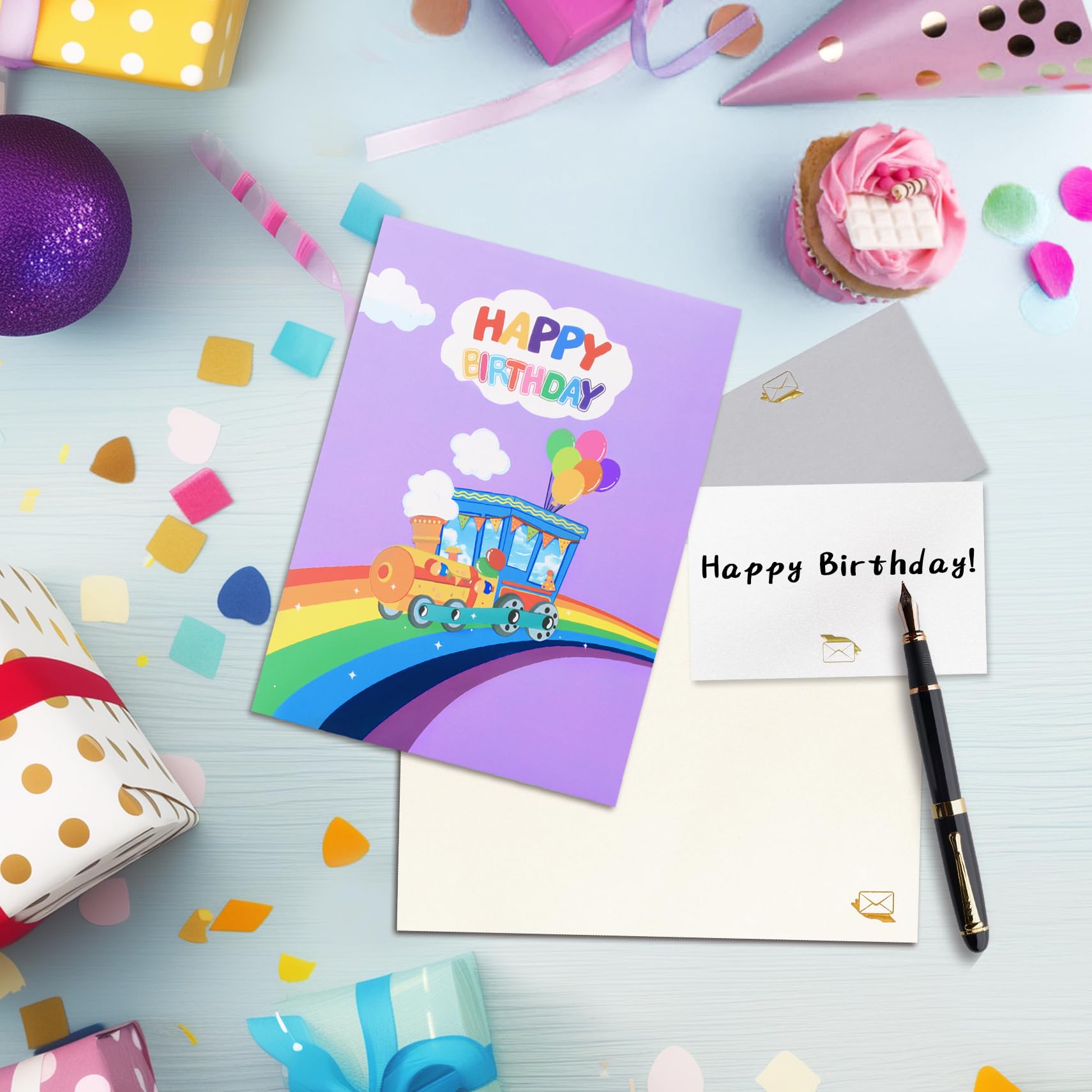 GREETING ART Biglietto Di Auguri Pop-Up 3D Con Palloncini E Scatola Regalo – Per Compleanno Donne, Uomini, Bambini