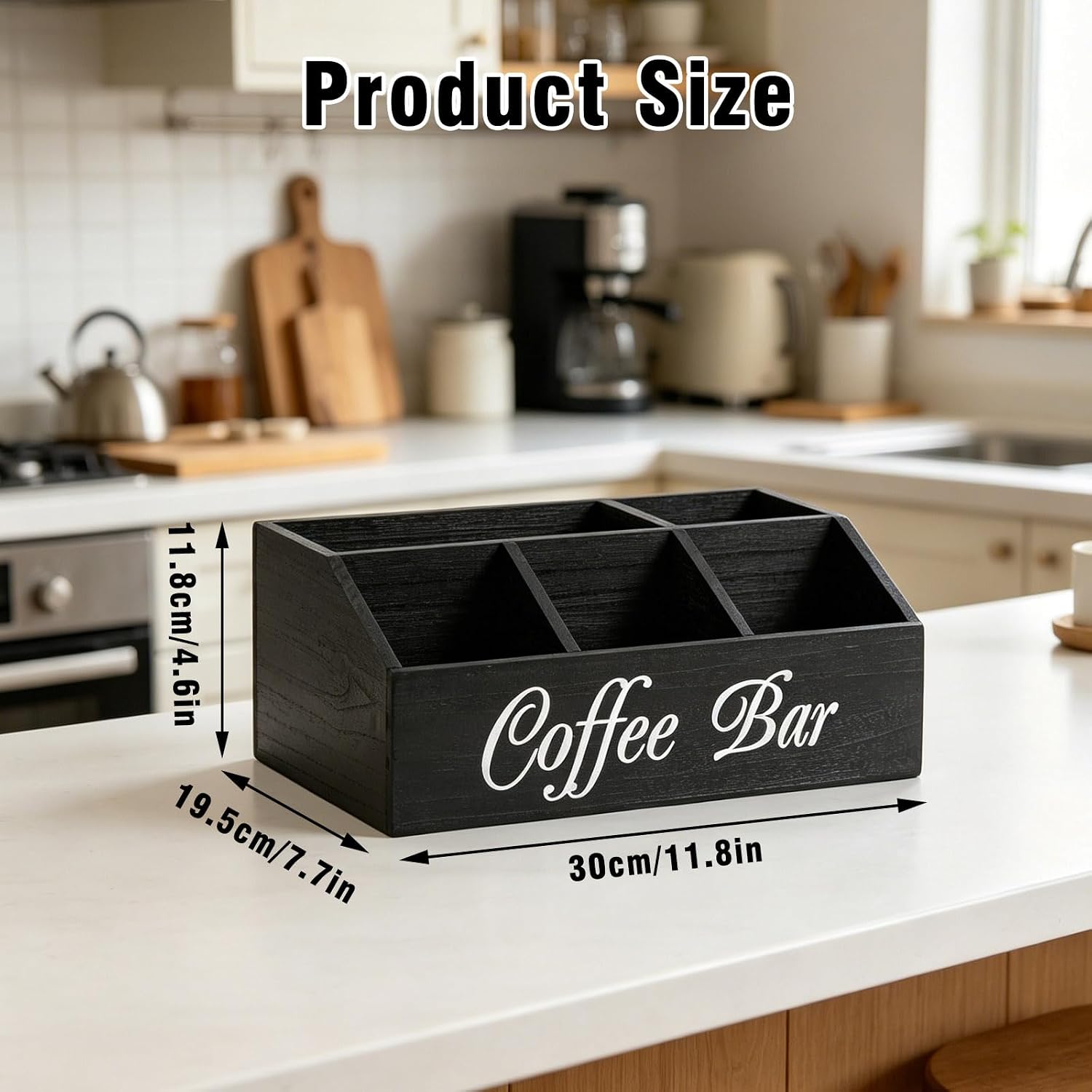 Zoyiancy Coffee Station Organizer, 5 Compartment Coffee Pod Storage Basket image 2