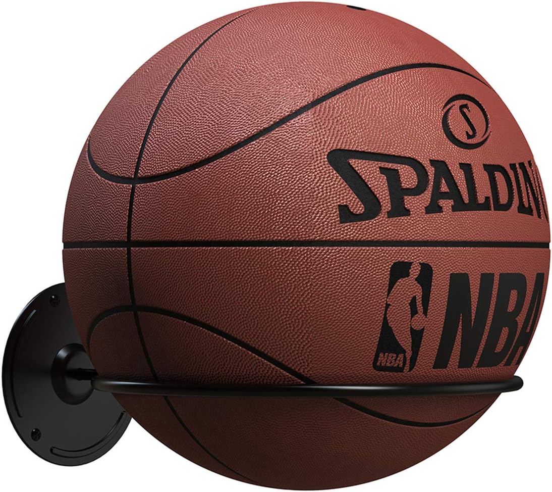 Kesito Single Ball Wall Mount Holder, Display Storage Rack for Basketball Volleyball Soccer Ball (Steel)