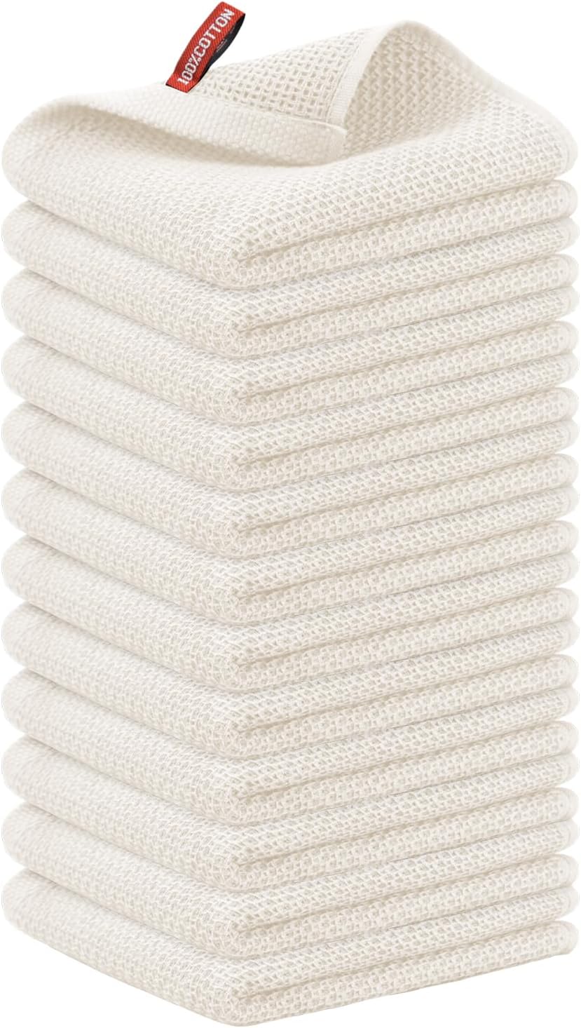 Nialnant 6 Pack Kitchen Towels,Large 100% Cotton Hand Towels,Absorbent Dish Towels for Drying Dishes-13x28 Inches,Multi Color