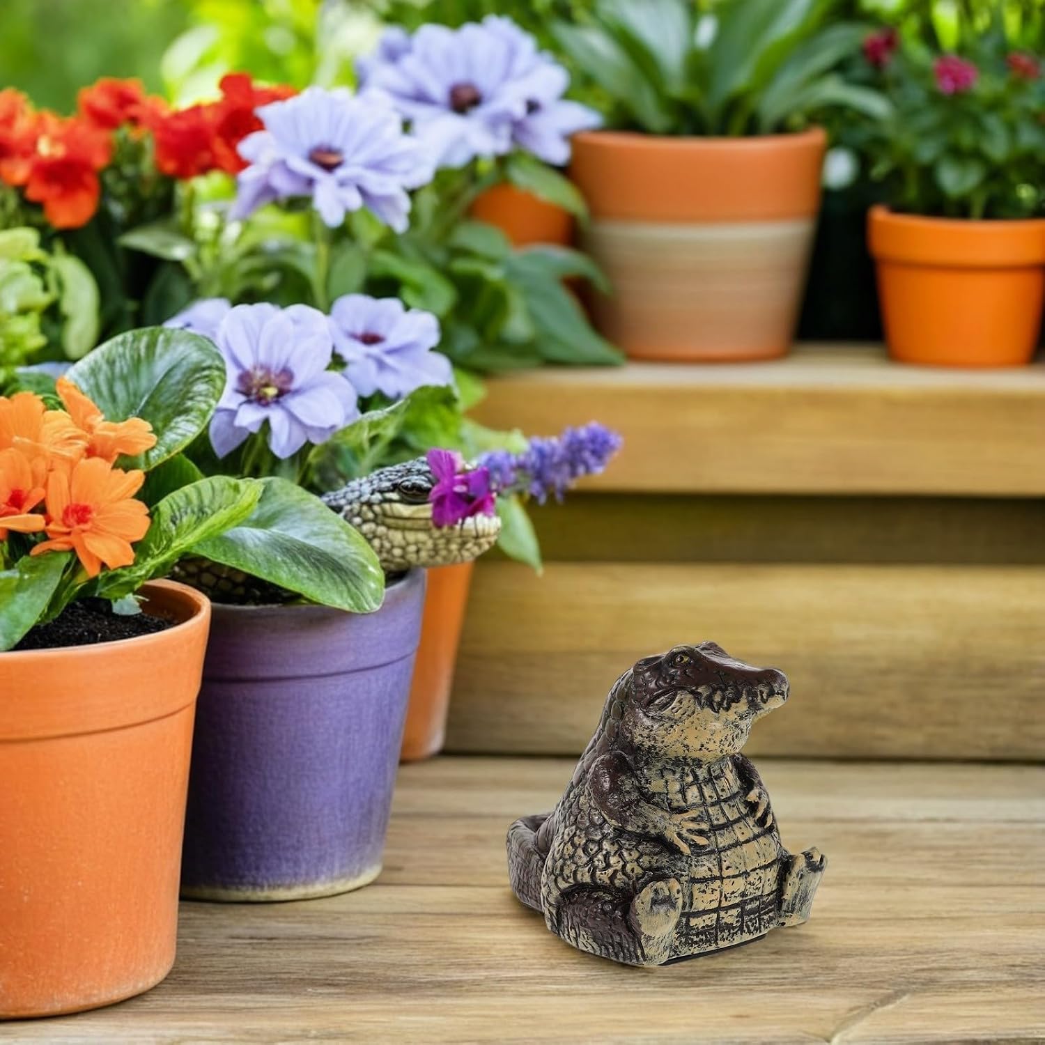 Resin Alligator Garden Key Box Decorative Weather Resistant Outdoor image 3