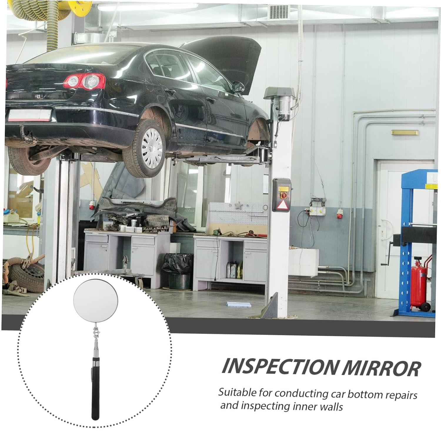 PRETYZOOM Retractable Vehicle Inspection Mirror Telescoping Auto Inspection Tool Extendable Flexible Mechanic Mirror