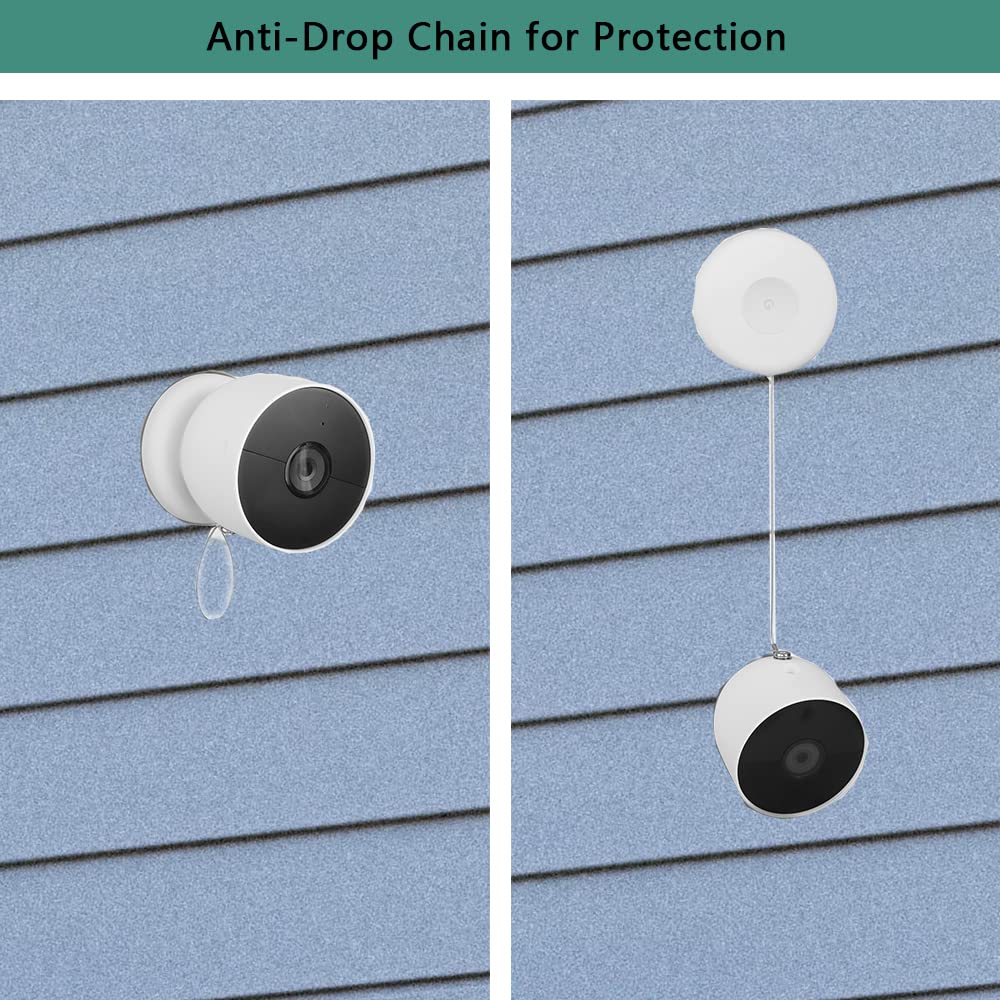 Anti Theft Security Chain Anti Drop Mount Compatible with Google Nest Cam Outdoor(Battery) Camera, 4 Pack (Cam Not Included)